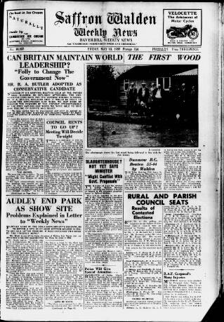 cover page of Saffron Walden Weekly News published on May 13, 1955